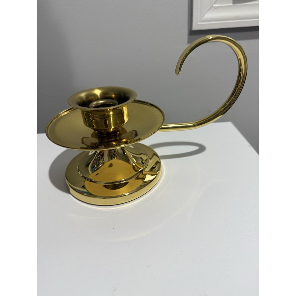 Brass Baldwin Candle Holder Scroll Handle Large Copper Craft‎